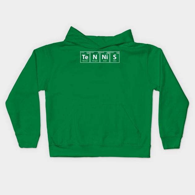 Tennis (Te-N-Ni-S) Periodic Elements Spelling Kids Hoodie by cerebrands